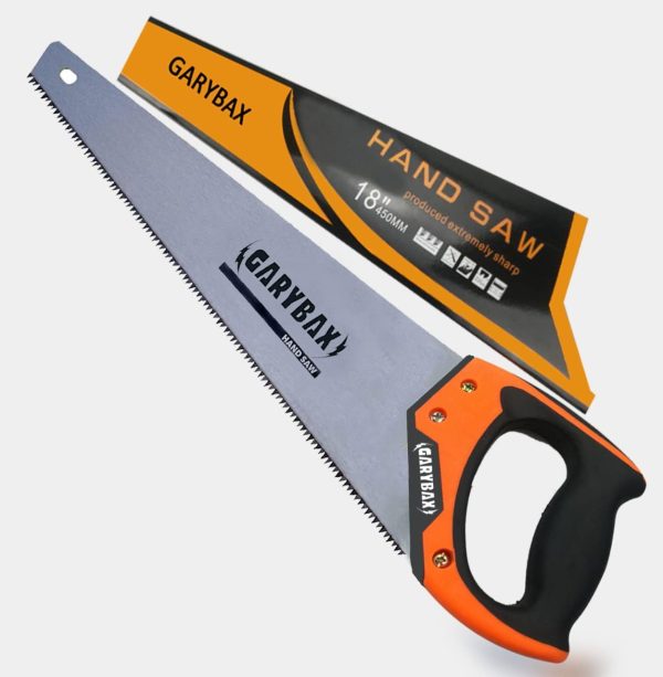 GARYBAX 18 Inches Hand Saw -Perfect Saw -Heavy Duty Wood Saw -Non-Slip Handle Hand Saw for Wood Working - Gardening Saws for Woodworking- Professional Pruning Saw- Razor Sharp Blades Saw