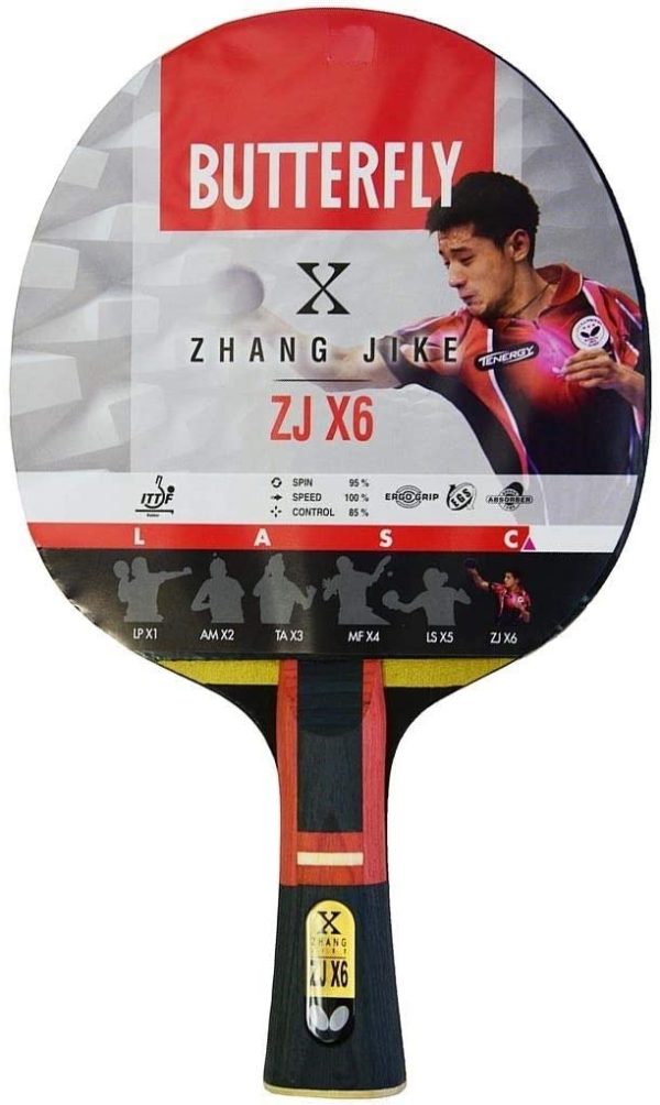 Butterfly Zhang Jike Zjx6 Wakaba Table Tennis Bat - Black/Red