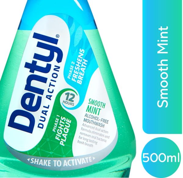 Dentyl Dual Action Smooth Mint CPC Mouthwash, 500ml