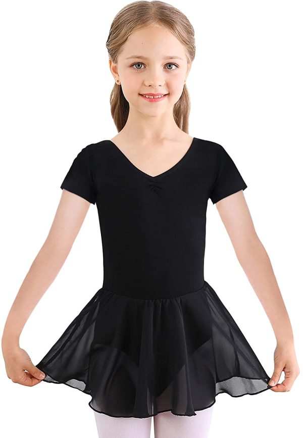 Bezioner Girls Ballet Dress Kids Gymnastics Dance Leotard Costume Dancewear With Skirt - Image 2