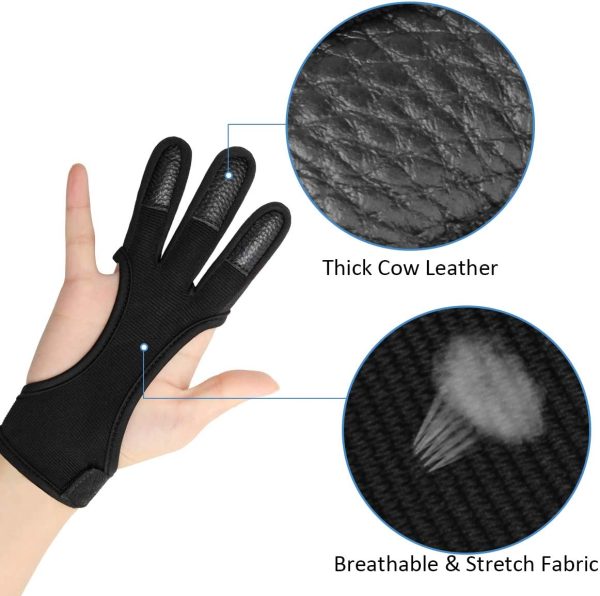 COITEK Archery Finger Glove S M L XL  Feather Bow Shooting Hunting Protect Gloves for Male Female Youth Adult - Image 4