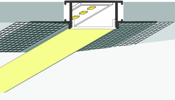 Plaster-in LED Aluminum Profile 6-Pack 3.3ft/1m with Flange for LED Strip, Drywall Aluminum Channel with Clip-in Diffuser and End Caps - Image 2