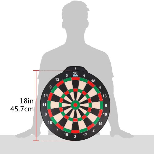 Esjay 18 inch Magnetic Dart Board Set, Safe Dart Game for Kids, Best Boy Toys Gift Indoor Outdoor Game with 12 Darts, Double Sided Large Size Dartboard - Image 6