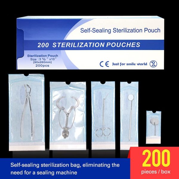 Dental Tools,200Pcs/box Professional Self Sealing Sterilization Pouch Bag Disposable Dental Storage Tool for Tattoo Dental Nail art Bags Accessories (90X260 MM) - Image 7