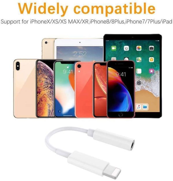 Headphone Adapter for iPhone 13 to 3.5mm Headphone Jack Earphone Converter for iPhone 12/13/11/Xs Max/XS/X/XR/8/7 Plus for iphone Dongle Headphone Audio Jack Adapter Earphone Adaptor Support All iOS - Image 5