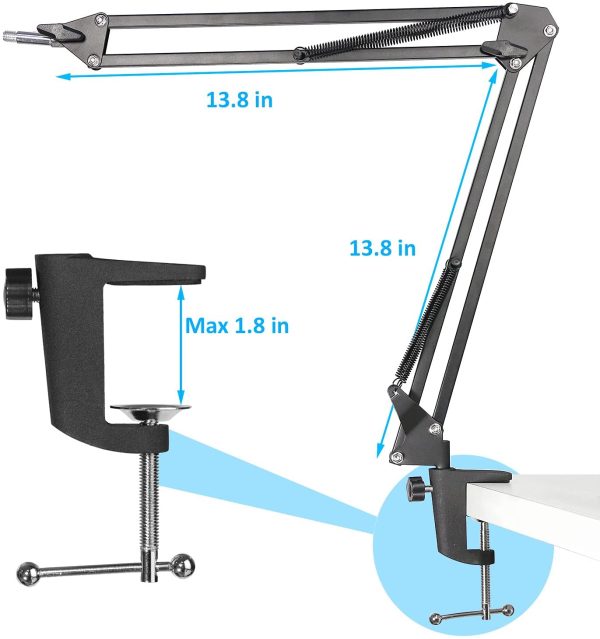 HyperX QuadCast Boom Arm Stand - Professional Studio Mic Stand Compatible with HyperX QuadCast S Microphone by YOUSHARES