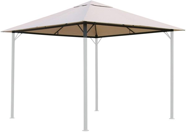 QUICK STAR Replacement Roof for Garden Gazebo 3x3m (9,7ft - 9,7ft) Beige - Image 5