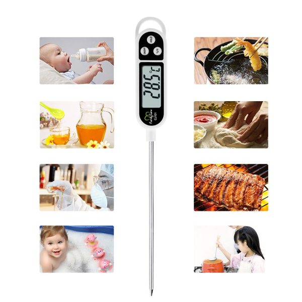 Cooking Thermometer, LEMEGO Digital Meat Food Thermometer Instant Read Long Probe Auto Off LCD Screen Kitchen Thermometers for BBQ, Meat, Sugar, Milk, Water, Jam, Grill (Battery Included)