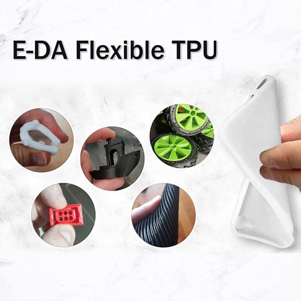 E-DA Flexible TPU Filament 1.75mm 1kg 3D Printer Filament TPU 3D Printing Materials Dimensional Accuracy +/- 0.05mm Black