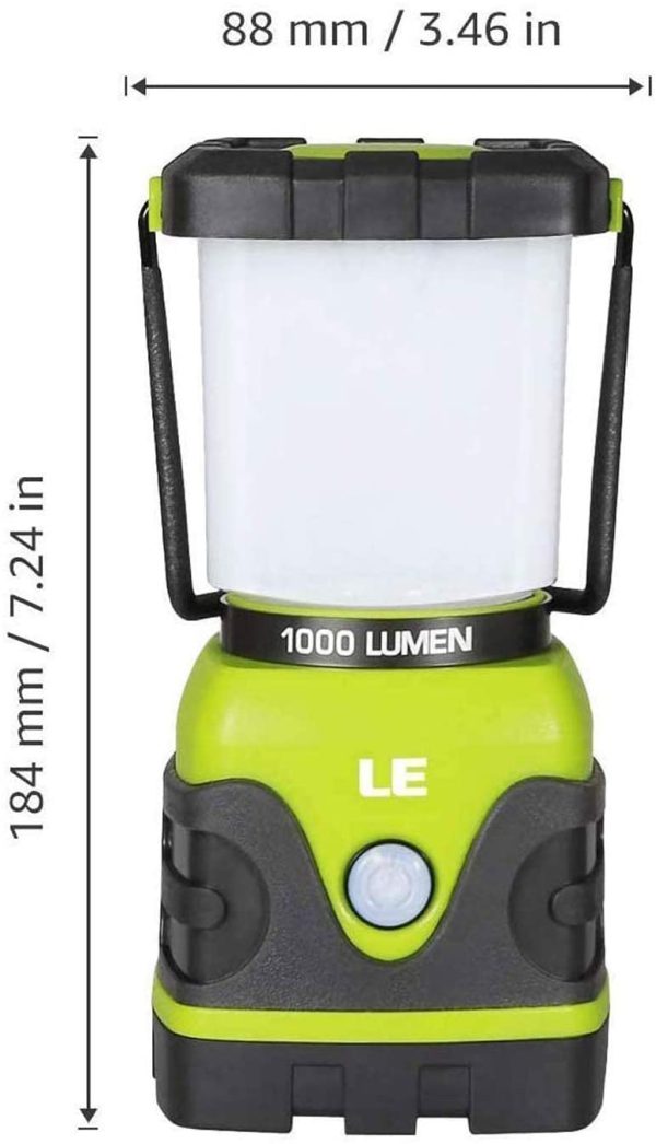 LE Camping Lantern, 1000 Lumen LED Outdoor Lights, 4 Modes Battery Powered Emergency Light, Water Resistant Tent Light for Camping, Hiking, Fishing, Power Cuts and More - Image 8