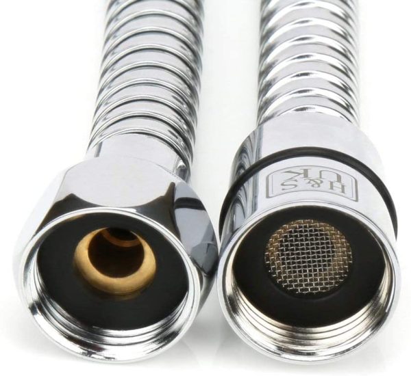 H&S 1.75m (69??) Stainless Steel Replacement Shower Hose Anti-Kink with 2 Washers - Chrome - Image 3