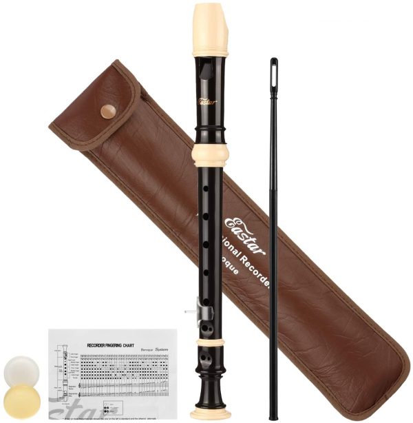 Eastar ERS-21BB Descant Recorder ABS Professional 8 Holes Key of C Soprano Recorder Baroque Style Fingering Recorder Instrument with Thumb Rest Fingering Chart Joint Grease Carrying Bag,Black - Image 6