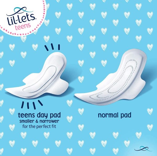 Lil-Lets Teens Day Pads | 70 Petite Pads with Wings | 5 Packs of 14 Pads - Image 4