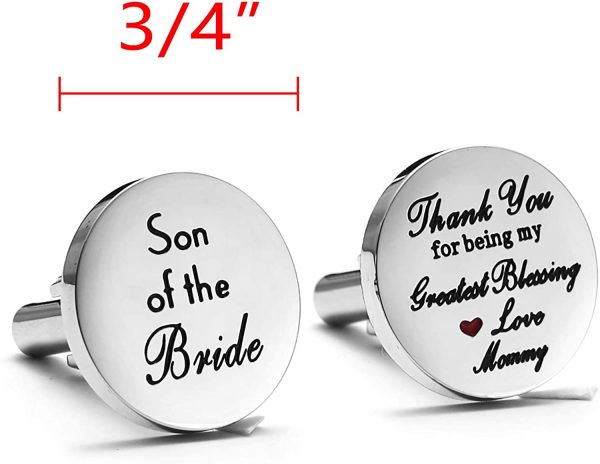 Melix HOME Son of The Bride Cuff Links - Thank You for Being My Greatest Blessing Cuff Links - Image 4