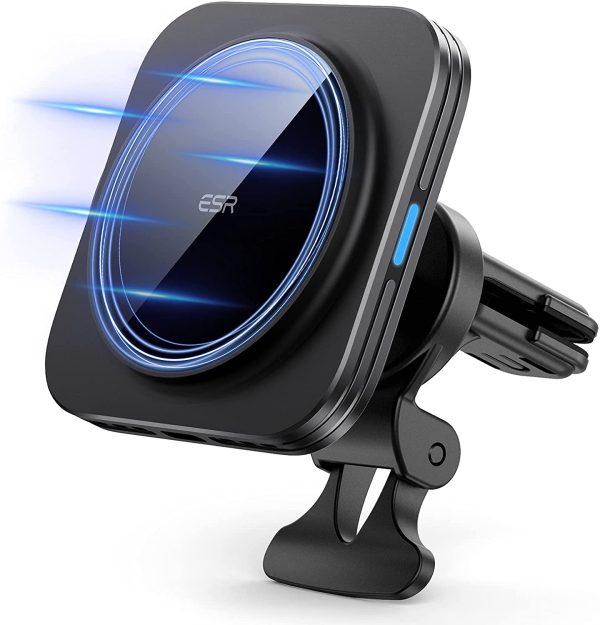 ESR HaloLock Magnetic Wireless Car Charger, Fast Charging, Compatible with MagSafe Car Charger, Air Vent Mount Compatible with iPhone 13/13 Pro/13 mini/13 Pro Max/12/12 Pro/12 mini/12 Pro Max, Black - Image 5