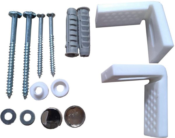 Essentials Angled Floor WC Toilet Pan /Bidet Fixing Bathroom Fitting Kit - Image 2