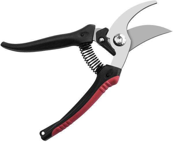 JEOutdoors ZEM Pruning Shears, Professional High Carbon Alloy Steel Sharp Blade Bypass Hand Pruner, Tree Trimmer, Garden Shears-JO0001, Black red - Image 4