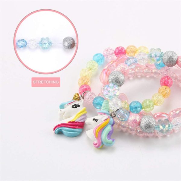 Girls Unicorn Bracelets,Unicorn Girls Jewellery Bracelets Party Bag Stocking Filler Friendship Bracelet Set Toddler Bracelets