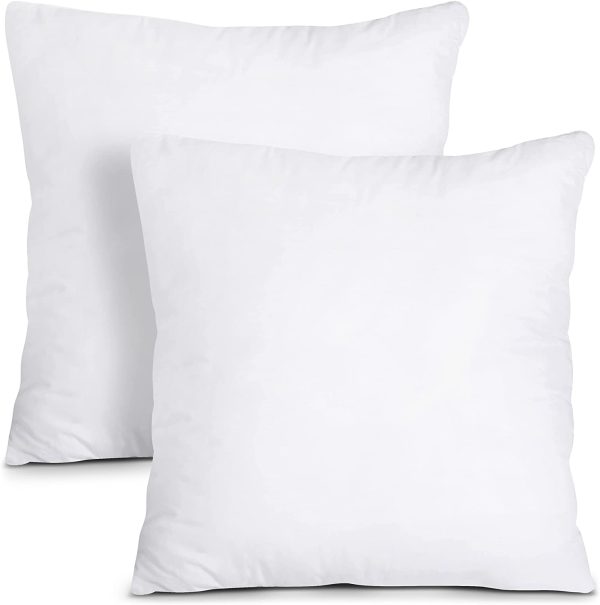 Cushion Inner Pads (Pack of 2), 30 x 30 cm (12" x 12") Cushion Stuffer Inserts, Cotton Blend Fabric, Hollowfibre Square Pillows (White) - Image 5