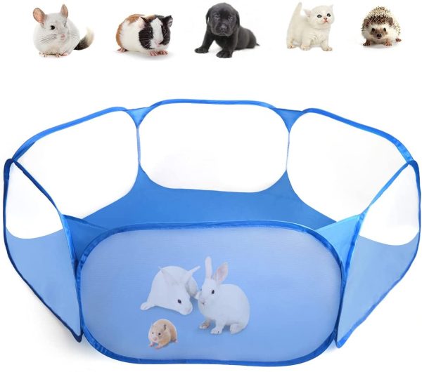 Casifor Small Animal Cage Pent Pet Playpen for Rabbit/Guinea Pig/Mat/Hamsters/Hedgehog/Puppy Play Pen Exercise (Blue (waterproof)) - Image 5