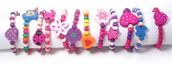 Stands Out, Supplying Outstanding Gifts 12 Bracelets Colourful Wooden Jewellery Girls Bracelets Christmas and Birthday Party Bag Stocking Filler Loot - Image 7