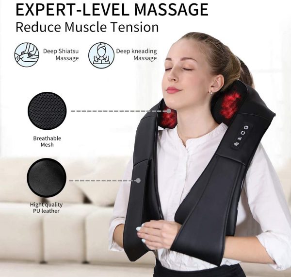 iKristin Neck Massager with Heat, Shiatsu Massager for Neck, Back, Shoulder, Foot and Leg, Deep Tissue 3D Kneading Helps to Relax Muscles at Home and Car, Comfort Gifts for Women and Men - Image 4