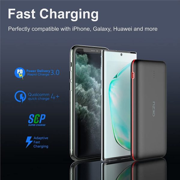 OKZU 10000mAh 20W QC 4.0 & PD 3.0 Fast Charging Power Bank, USB C Portable Charger, External Battery Pack Compatible with iPhone, Samsung, Huawei, iPad, and More. - Image 3