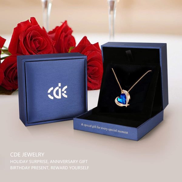 CDE Necklaces for Women Love Heart Crystal Pendant Rose/White Gold Necklace Jewellery Gifts for Mum Her Wife Girlfriend Anniversary Birthday Mothers Day Christmas Valentines - Image 6