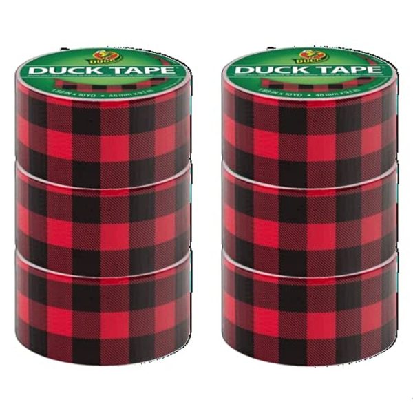 Duck Tape Pattern Colours Buffalo Plaid 48mm x 9.1m, Pack of 6 - Image 2