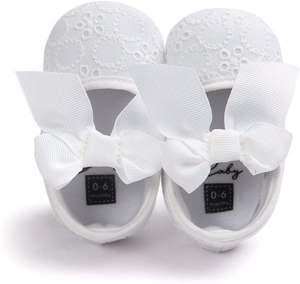 LACOFIA Baby Girls Anti-Slip Soft Sole Slipper Shoes Prewalkers White - Image 6