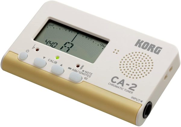 KORG CA-2 Chromatic Digital Tuner for Stringed, Woodwind and Brass Instruments - White