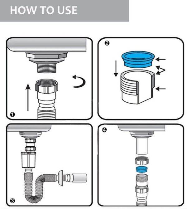 Flexible Connector Hose Tube Stretch Water Pipe for Bath Basin Drainer Toilet with 30mm Inner Diameter, 40mm Outer Diameter - Image 4