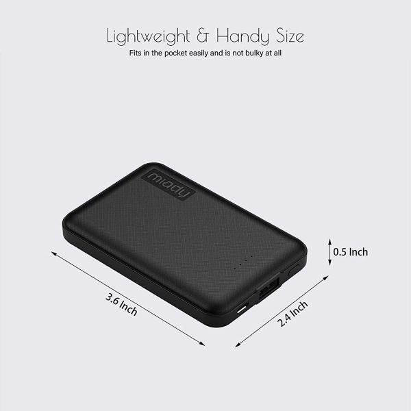 ??2-Pack?? Miady 5000mAh Ultra Slim Portable Charger Power bank, 2.4A USB High-Speed Compact External Battery Pack Compatible with iPhone, iPad, Samsung, Nexus and more - Image 7