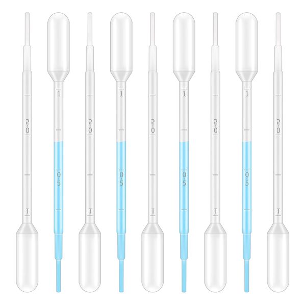 G2PLUS Plastic Transfer Pipette 1ml Washable Pasteur Pipettes Measuring Pipettors Disposable Dropper for Mixing Acrylic Paints and Lab, Pack of 100 - Image 3