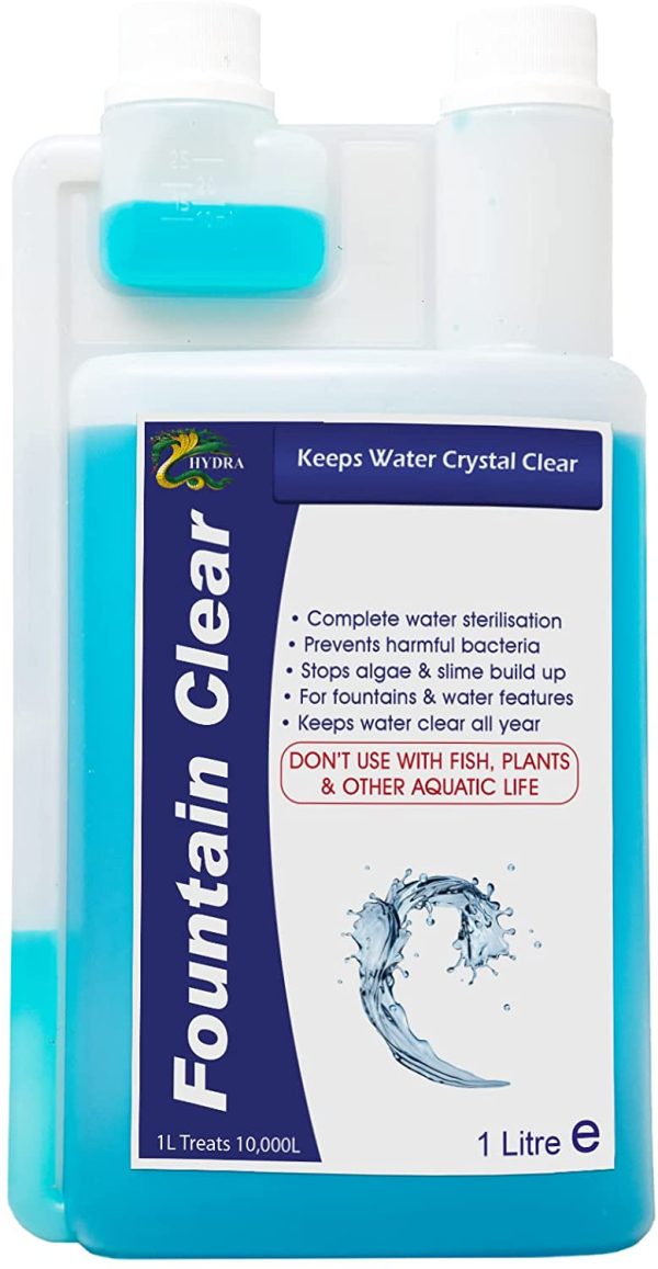 HYDRA Fountain Clear 1L Treats 30,000L Highest Dilution Rates ?C Best Water Feature Cleaning Fountain Cleaner Treatment Keeps Water Crystal Clear from Algae, Green Water, Biofilm Build-up - Image 8