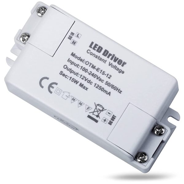 REYLAX? 12V 15W 1250mA LED Driver, AC to DC Switching Transformer, Constant Voltage Power Supply, Low Voltage PSU for LED Applications - Image 2