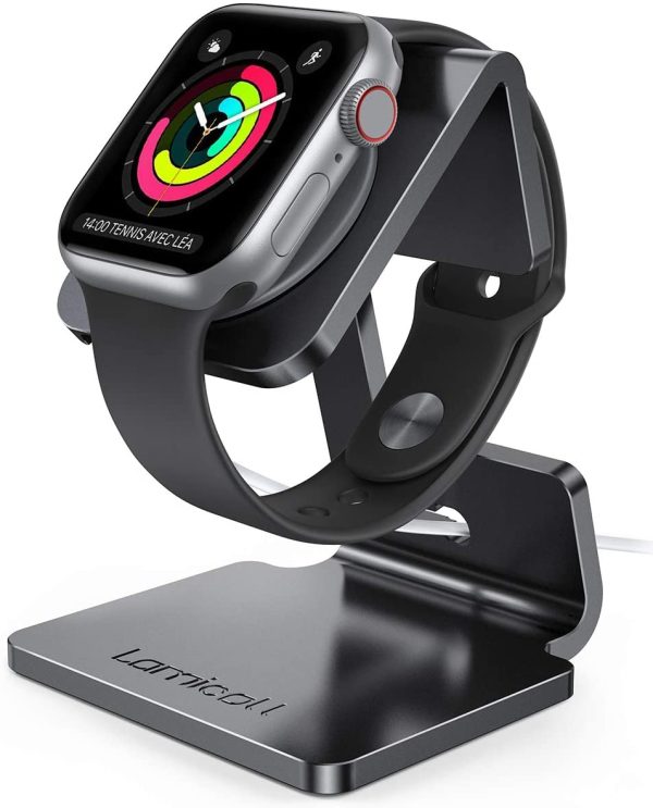 Lamicall Stand for Apple Watch - Desk iWatch Stand Holder Charging Dock Station Designed for Apple Watch Series SE, iWatch Series 7, 6, 5, 4, 3, 2, 1, iWatch 44mm / 42mm / 40mm / 38mm - Black - Image 4