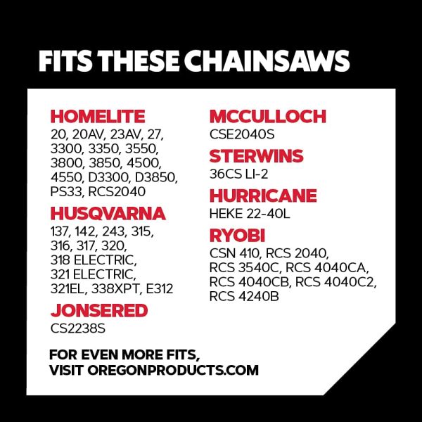 OREGON 3-Pack Chainsaw Chain for 16-Inch (40 cm) Bar -56 Drive Links &ndash & 16-Inch Chainsaw Guide Bar, A041 Mount.050-Inch Gauge, 3/8-Inch Low Profile Pitch (160SDEA041) - Image 6