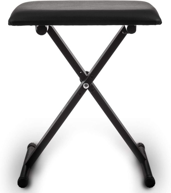 Double Braced X Frame Music Piano Stool Keyboard Bench Chair with Adjustable Height Easy Folding for Storage by Crystals? (Keyboard Chair) - Image 4