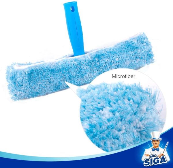 Professional Window Cleaning Combo - Squeegee & Microfiber Window Scrubber, 10" - Image 3