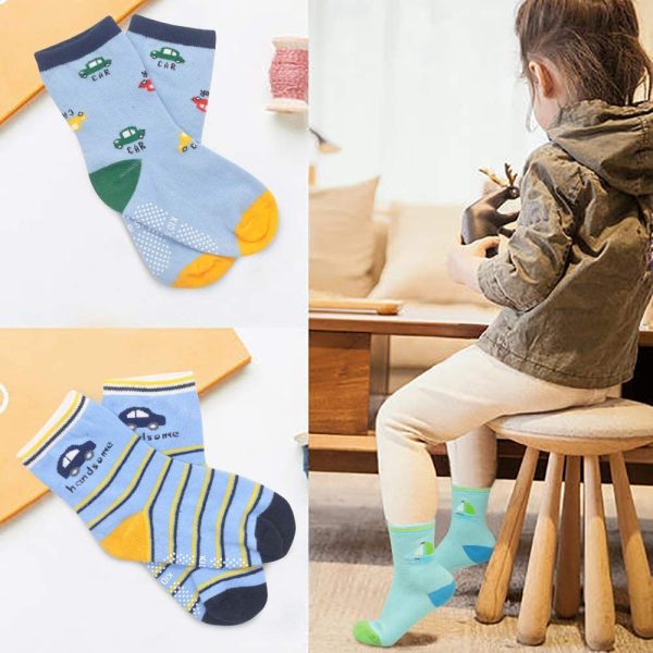 Toddler Non Skid Boy Socks - 12 Pairs Infant Baby Kid Children Grips Socks for 1-7 Years Old Girl Socks - Image 4