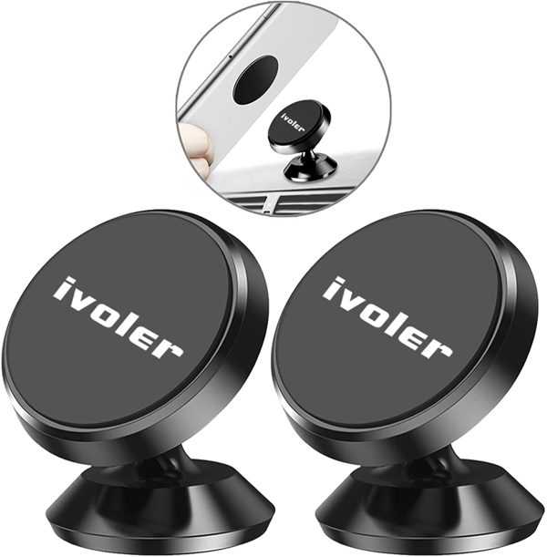 ivoler Car Phone Holder, [2 Pack] 360??Free Rotation Universal Magnetic Dashboard Phone holder Mini Car Mounts Compatible for Sony,Samsung,Nokia, Huawei all Phones or GPS Devices - Black - Image 6