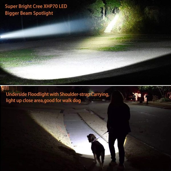 High Powered LED Torch Super Bright Rechargeable Flashlight Large 4 Batteries Big Searchlight Hand held Powerful Spotlight Heavy Duty Strong USB Search Light High Lumens - Image 7