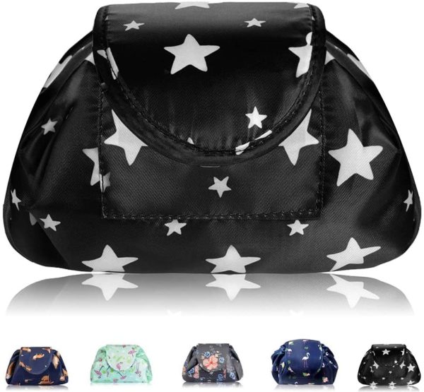 Lazy Drawstring Makeup Bags, Large Capacity Waterproof Travel Portable Cosmetic Bag Pouch Makeup Pouch Storage Organiser for Women Girl  (All Star) - Image 2