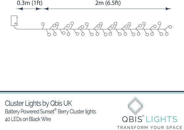 Berry Christmas Lights - 40 LED Sunset Berry Lights. Red, Orange and Yellow. Multi-Colour Christmas Lights. Battery Powered Fairy Lights for Indoor use - Image 7