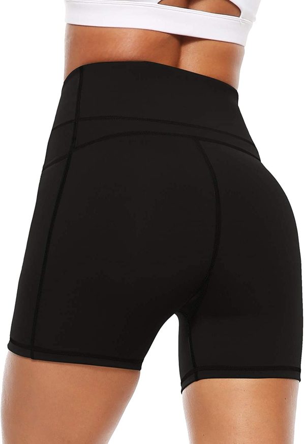 JOYSPELS Women's High Waisted Yoga Shorts - Tummy Control, Sports Running Shorts with Pockets for Gym, Cycling, Yoga, Running, Daily Leisure - Image 3