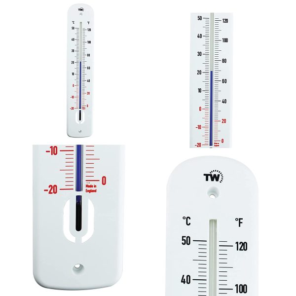 Large Outdoor Thermometer - 380 mm Garden Thermometer Outdoor For Use In Garden Greenhouse Patio Sun Terrace Shed Allotment Wall Classic Thermometer Indoor Outside Temperature Gauge (Black and Red) - Image 3