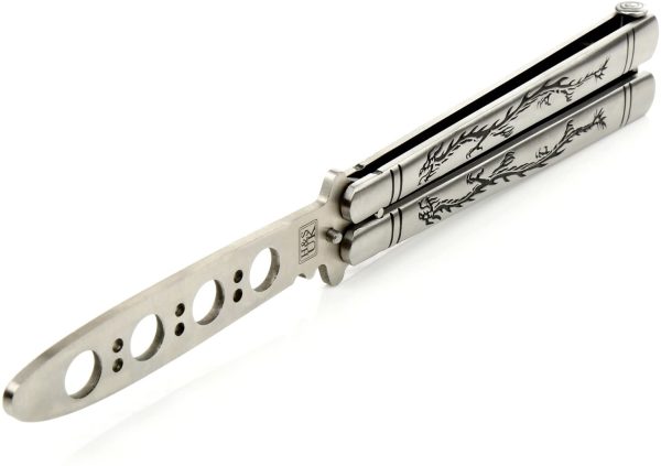 Dragon Blunt Dull Balisong Butterfly Trainer Knife Pocket Practice Training Knifes Blade Tool - NOT REAL - NO SHARP