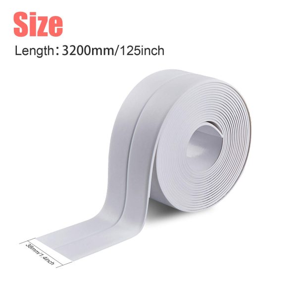 Dreetino Caulk Strip, 11ft Self Adhesive Caulk Strip Sealant Tape for Kitchen, Bathroom, Toilet, Wall Corner with Sealing Tool - White - Image 5