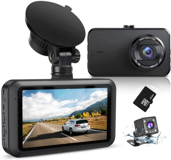 Dash Cam Front and Rear with SD Card FHD 1080P 3??IPS Screen Dual Camera Dash Cams DVR Car Driving Recorder 170??Wide Angle HDR Dashboard Camera Night Vision Parking Mode Motion Detection Loop Recording - Image 5